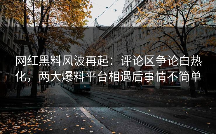 网红黑料风波再起：评论区争论白热化，两大爆料平台相遇后事情不简单
