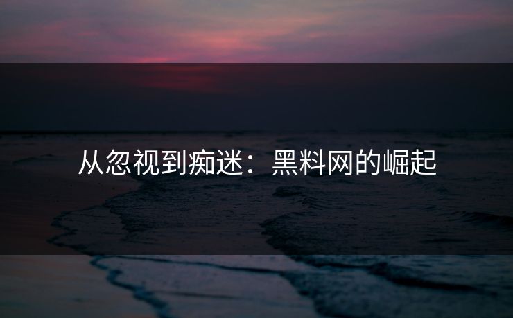 从忽视到痴迷：黑料网的崛起