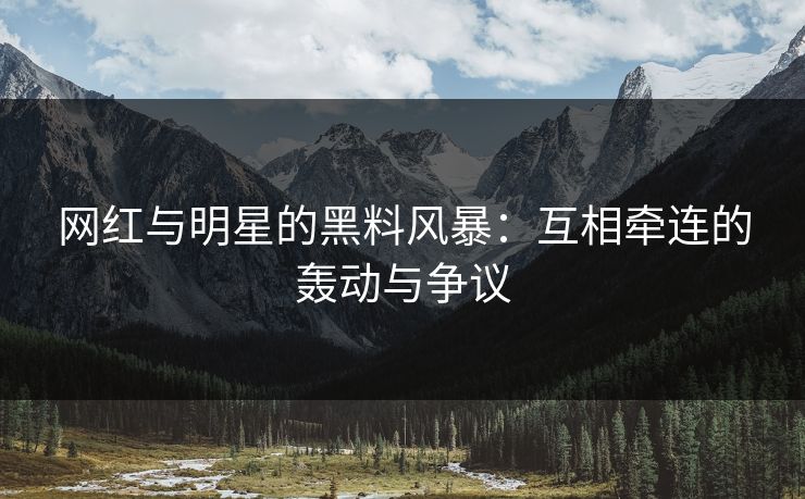 网红与明星的黑料风暴：互相牵连的轰动与争议
