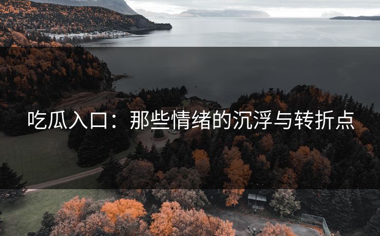 吃瓜入口：那些情绪的沉浮与转折点