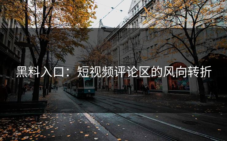 黑料入口：短视频评论区的风向转折