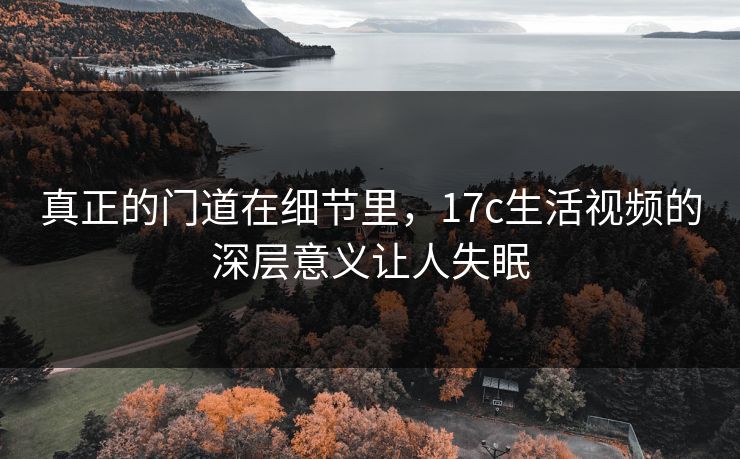 真正的门道在细节里，<strong>17C</strong>生活视频的深层意义让人失眠
